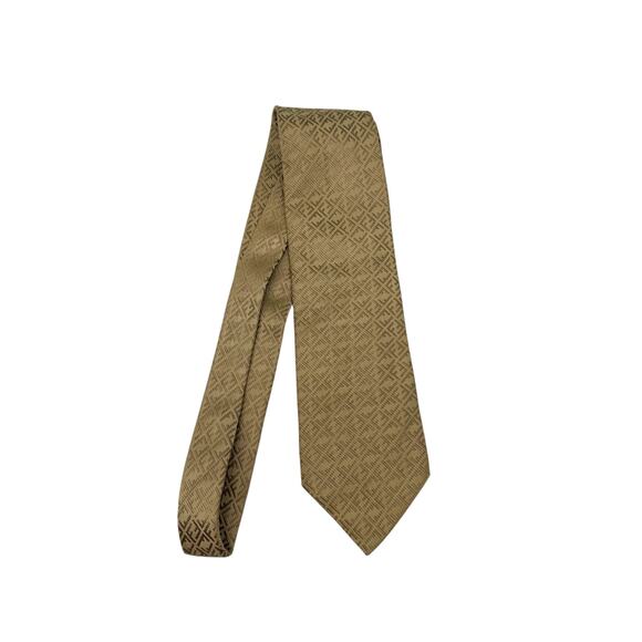 Fendi Silk FF Monogram Neck Tie Gold - Picture 1 of 4